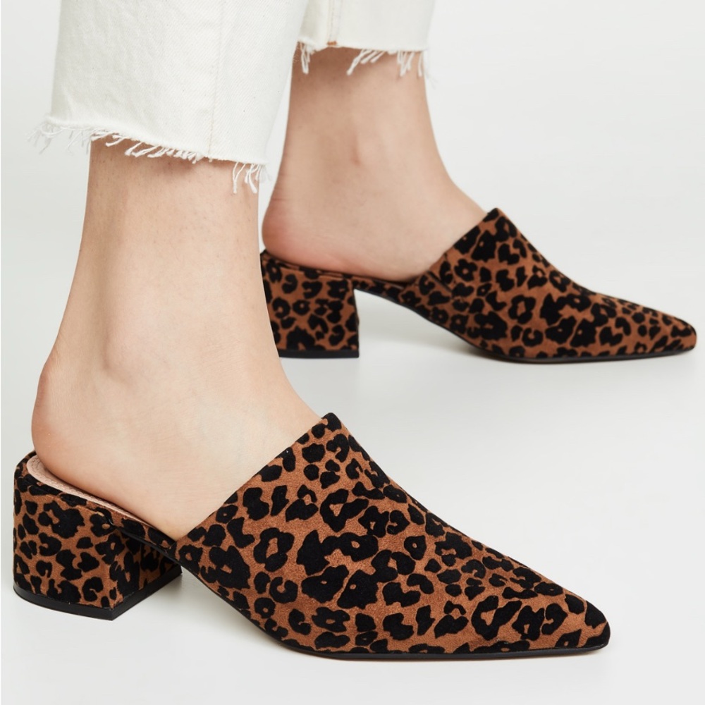 Steven by Steve Madden Selma Leopard Print Heeled Mules in Size 6.5